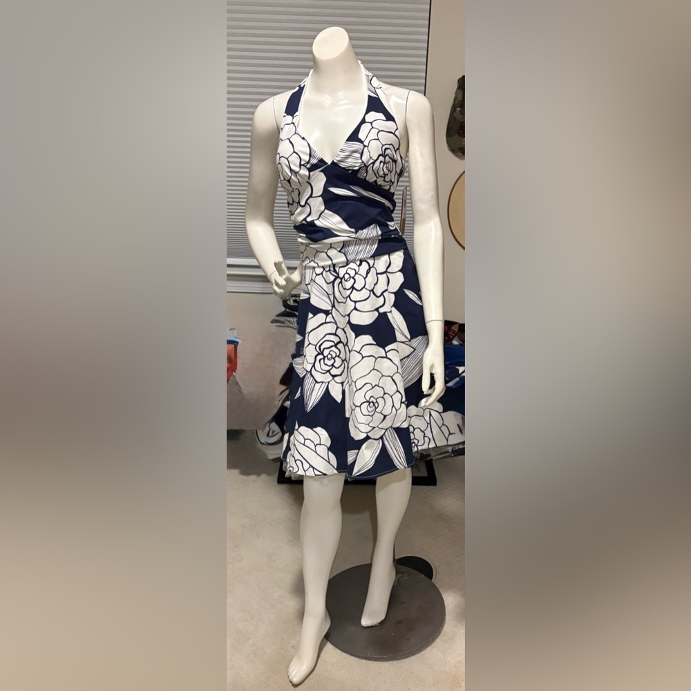 NWT Ruby Rox Blue and White Floral A-Line Skirt